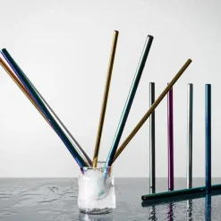 Steelpipe sugerør 15 cm gun metal