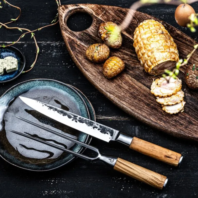 Stekegaffel 35 cm olive