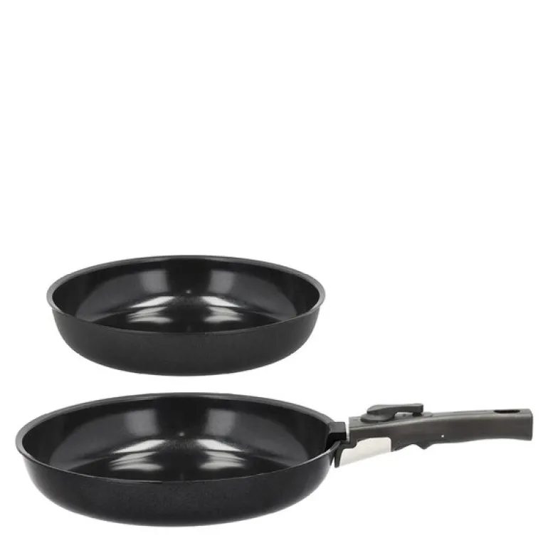 Stekepannesett avtakbart håndtak 24/28 cm aluminium/keramisk