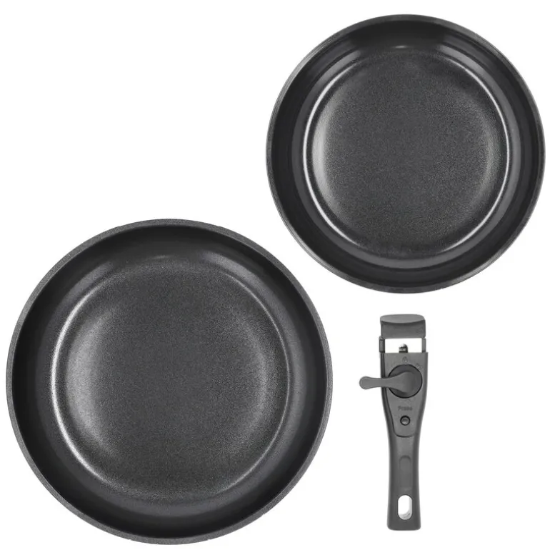 Stekepannesett avtakbart håndtak 24/28 cm aluminium/keramisk