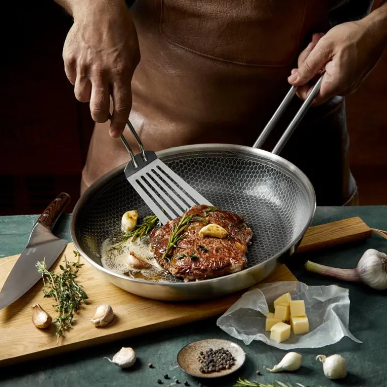 Stekespade lang rustfritt stål