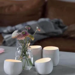 Stella lysglass 5,5 + 7,5 cm 2 stk hvit