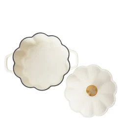 Stenfors støpejernsgryte 4,2L blomma krem