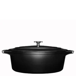 Stenfors støpejernsgryte oval 6,3L svart