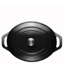 Stenfors støpejernsgryte oval 6,3L svart