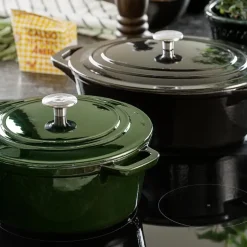 Stenfors støpejernsgryte oval 6,3L svart