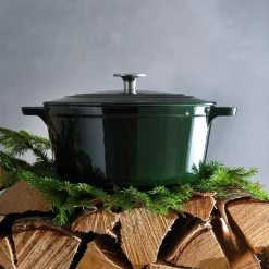 Stenfors støpejernsgryte rund 4,4L grønn