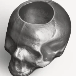 Still Life Skull lyslykt sølv