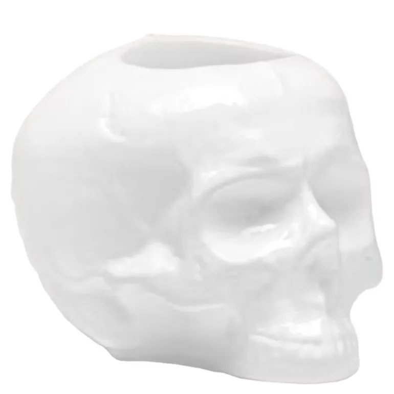Still Life skull lyslykt 8,5 cm offwhite