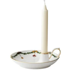 Stjerne Riflet Jul lysestake/skål 18 cm