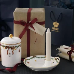 Stjerne Riflet Jul lysestake/skål 18 cm