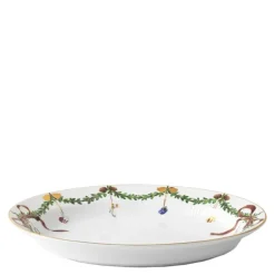 Stjerne Riflet Jul ovalt fat 34 cm