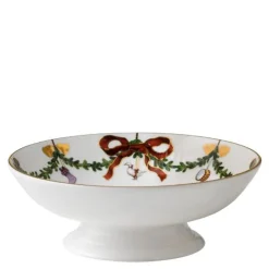 Stjerne Riflet Jul skål på fot 18 cm