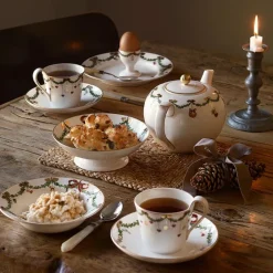 Stjerne Riflet Jul skål på fot 18 cm