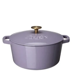 Støpejernsgryte 24 cm 4,4L lavendel