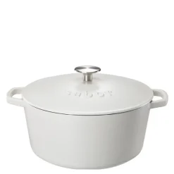 Støpejernsgryte 4,4L matt hvit