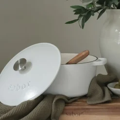 Støpejernsgryte 4,4L matt hvit