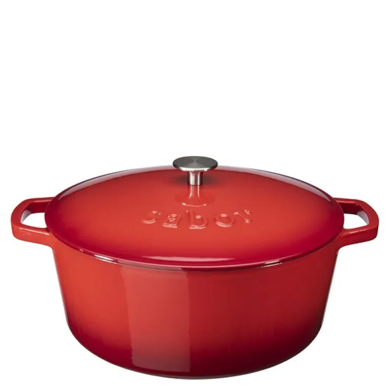 Støpejernsgryte 6,7L rød