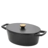 Støpejernsgryte oval 3,8L svart