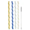 Straw sugerør celebrate lang 4 stk blå/hvit/gul