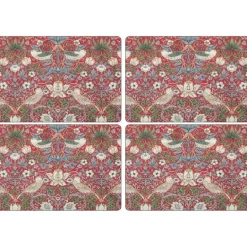 Strawberry Thief bordbrikke 30x40 cm 4 stk rød