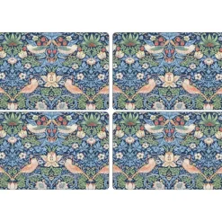 Strawberry Thief bordbrikke 30x40 cm 4 stk blå