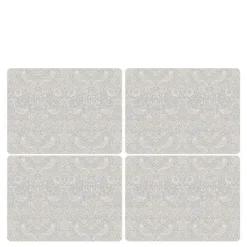 Strawberry Thief bordbrikke 30x40 cm 4 stk pure hvit