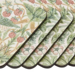 Strawberry Thief glassunderlag 6 stk grønn