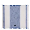 Striped bordbrikke med frynser 50x40 cm blå/hvit