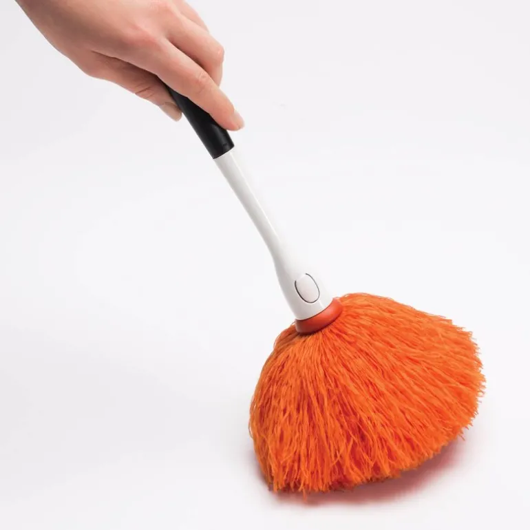 Støvkost i mikrofiber 34 cm rød/grå