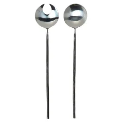 Style salatsett 2 deler svart/sølv