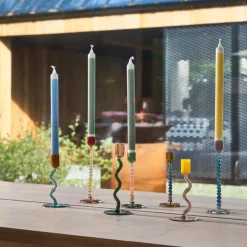 Styles lysestake glass 7,4x20,3 cm gul/rød