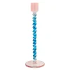 Styles lysestake glass 7,4x20,3 cm blå/rosa