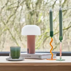 Styles lysestake glass 8,5x19,6 cm grønn/amber