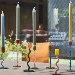 Styles lysestake glass 8,5x19,6 cm grønn/amber