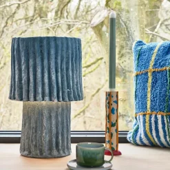 Styles lysestake m/ flekker 21 cm blå/amber