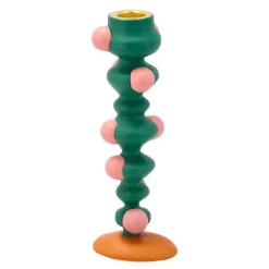 Styles lysestake m/ klumper 18 cm grønn/rosa