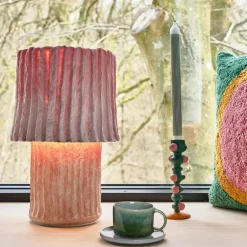 Styles lysestake m/ klumper 18 cm grønn/rosa