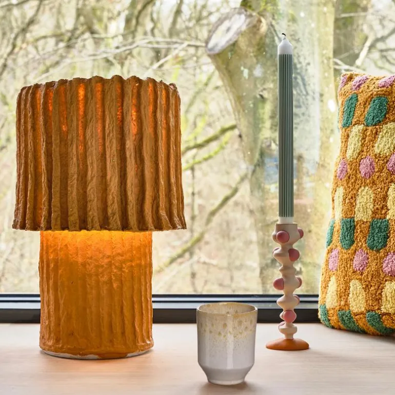 Styles lysestake m/ klumper 18 cm offwhite/rosa