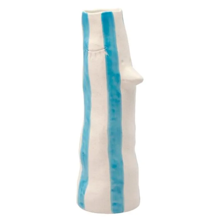 Styles vase m/ nebb og øyevipper 34 cm blå