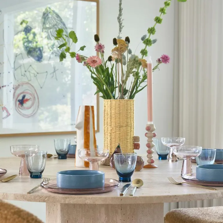 Styles vase m/ nebb og øyevipper 34 cm amber