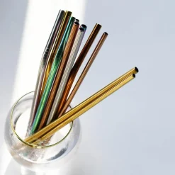 Sugerør i stål bøyd XL rainbow