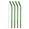 Sugerør med knekk 21,5 cm 4 stk glass grønn