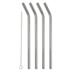 Sugerør med knekk 21,5 cm 4 stk glass smoke