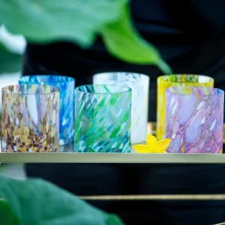 Swirl drikkeglass/lykt 35 cl brun multi