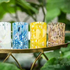 Swirl drikkeglass/lykt 35 cl brun multi