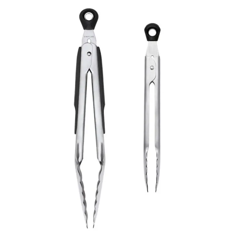 Tangsett 2 stk stål/svart