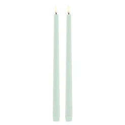 Taper Candles slim LED-kronelys 2,3x32 cm 2 stk dusty green