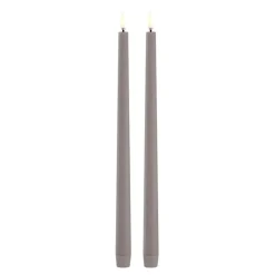 Taper Candles slim LED-kronelys 2,3x32 cm 2 stk sandstone