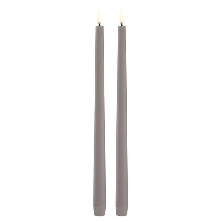 Taper Candles slim LED-kronelys 2,3x32 cm 2 stk sandstone